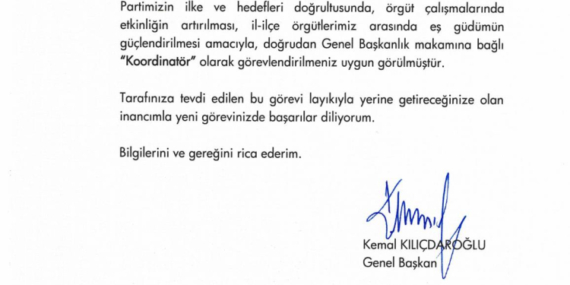 Kılıçdaroğlu’ndan Gürsel Tekin’e Yeni Görev