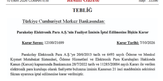 TCMB’den Parakolay’ın Faaliyet İznine İptal Kararı